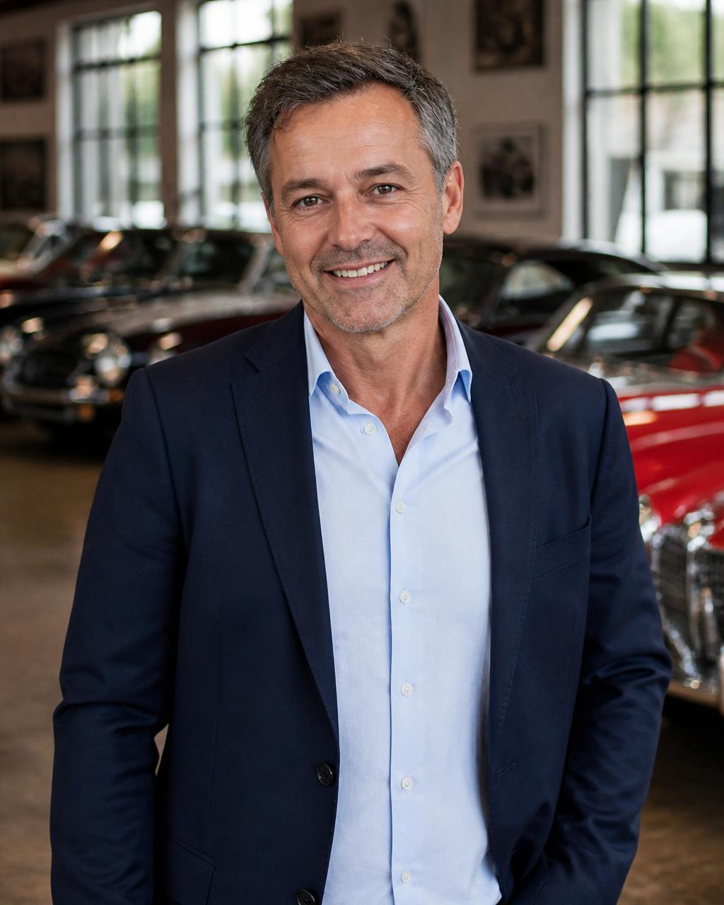 Portrait of Andreas Weber in the Marque Heritage showroom